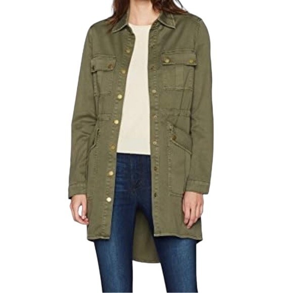 Level 99 Utility Long Anorak Jacket Barn Coat Cactus Green Women's Size Medium - Picture 12 of 12